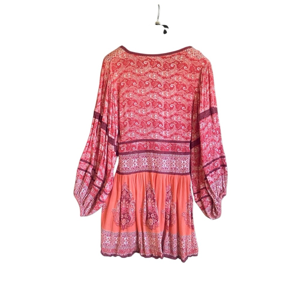 Free People Luna Scarf Print Tunic Dress Size Small - Red Combo - Picture 9 of 12